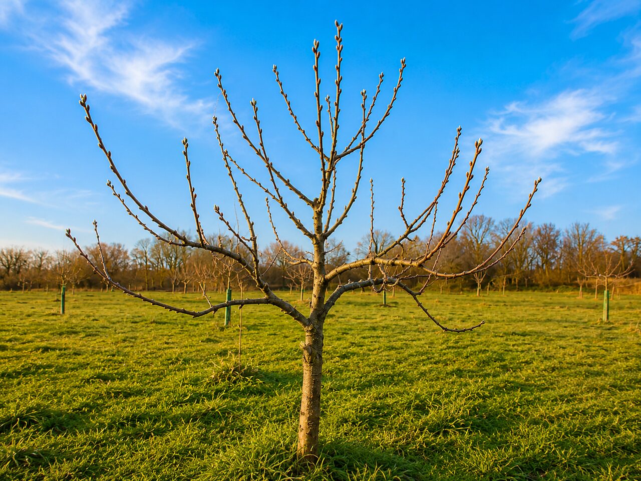 Apfelbaum im Winter, kahl
